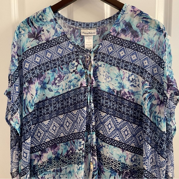 Tommy Bahama Aquapetals Lace Up Tunic - NWT - Size S/M - Picture 6 of 13